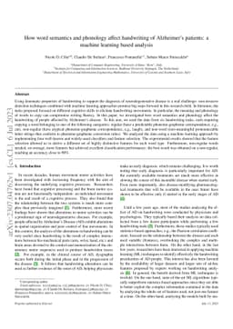 How word semantics and phonology affect handwriting of Alzheimer's
  patients: a machine learning based analysis