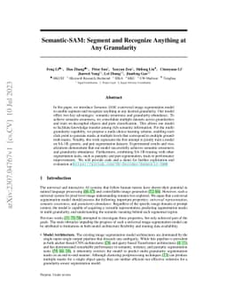Semantic-SAM: Segment and Recognize Anything at Any Granularity