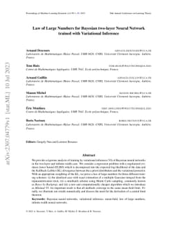 Law of Large Numbers for Bayesian two-layer Neural Network trained with
  Variational Inference
