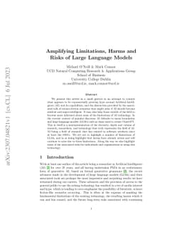 Amplifying Limitations, Harms and Risks of Large Language Models