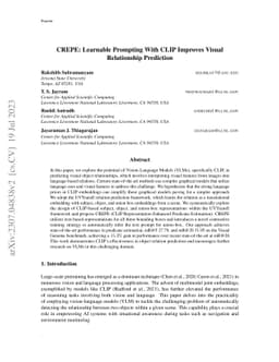 CREPE: Learnable Prompting With CLIP Improves Visual Relationship
  Prediction