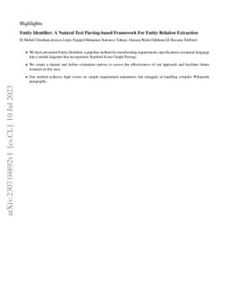 Entity Identifier: A Natural Text Parsing-based Framework For Entity
  Relation Extraction