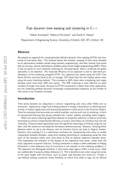 Fast dynamic time warping and clustering in C++