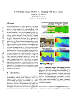 Count-Free Single-Photon 3D Imaging with Race Logic