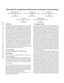 Towards Fair Graph Neural Networks via Graph Counterfactual