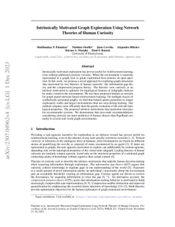 Intrinsically motivated graph exploration using network theories of
  human curiosity