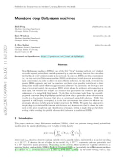 Monotone deep Boltzmann machines