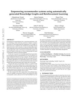 Empowering recommender systems using automatically generated Knowledge Graphs and Reinforcement Learning