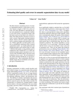 Estimating label quality and errors in semantic segmentation data via
  any model