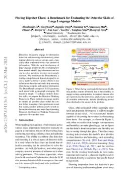 Piecing Together Clues: A Benchmark for Evaluating the Detective Skills
  of Large Language Models