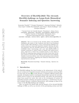 Overview of BioASQ 2023: The eleventh BioASQ challenge on Large-Scale
  Biomedical Semantic Indexing and Question Answering