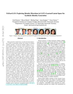 ExFaceGAN: Exploring Identity Directions in GAN's Learned Latent Space
  for Synthetic Identity Generation