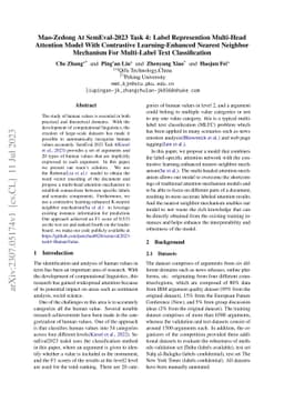 Mao-Zedong At SemEval-2023 Task 4: Label Represention Multi-Head
  Attention Model With Contrastive Learning-Enhanced Nearest Neighbor Mechanism
  For Multi-Label Text Classification
