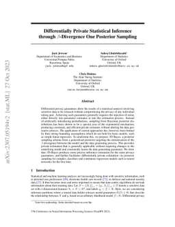 Differentially Private Statistical Inference through $β$-Divergence
  One Posterior Sampling