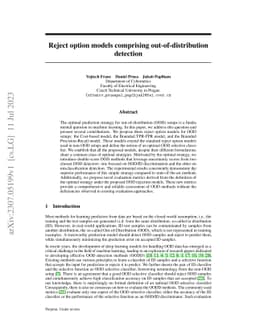 Reject option models comprising out-of-distribution detection