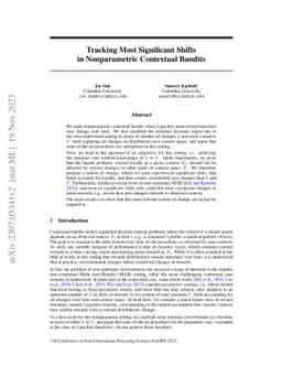 Tracking Most Significant Shifts in Nonparametric Contextual Bandits