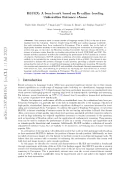 BLUEX: A benchmark based on Brazilian Leading Universities Entrance
  eXams