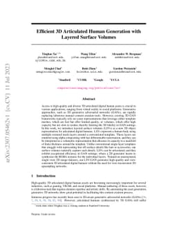 Efficient 3D Articulated Human Generation with Layered Surface Volumes
