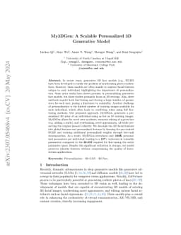 My3DGen: A Scalable Personalized 3D Generative Model