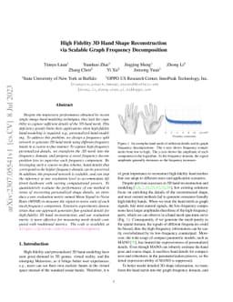 High Fidelity 3D Hand Shape Reconstruction via Scalable Graph Frequency
  Decomposition