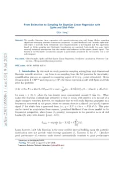 From Estimation to Sampling for Bayesian Linear Regression with
  Spike-and-Slab Prior
