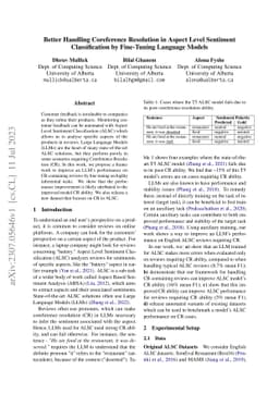 Better Handling Coreference Resolution in Aspect Level Sentiment
  Classification by Fine-Tuning Language Models