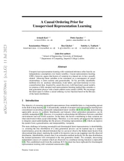 A Causal Ordering Prior for Unsupervised Representation Learning