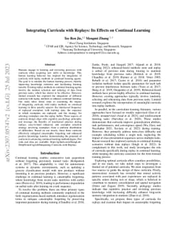 Integrating Curricula with Replays: Its Effects on Continual Learning