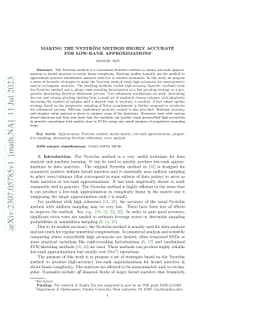 Making the Nyström method highly accurate for low-rank approximations