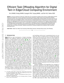 Efficient Task Offloading Algorithm for Digital Twin in Edge/Cloud
  Computing Environment