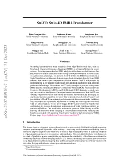 SwiFT: Swin 4D fMRI Transformer
