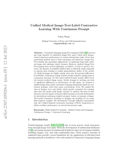 Unified Medical Image-Text-Label Contrastive Learning With Continuous
  Prompt