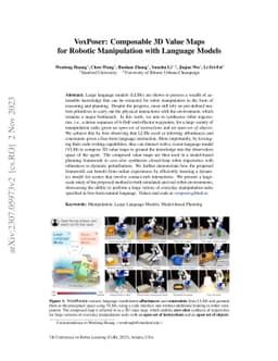 VoxPoser: Composable 3D Value Maps for Robotic Manipulation with
  Language Models