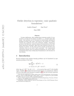 Outlier detection in regression: conic quadratic formulations
