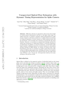 Unsupervised Optical Flow Estimation with Dynamic Timing Representation
  for Spike Camera