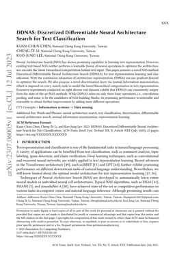 DDNAS: Discretized Differentiable Neural Architecture Search for Text
  Classification