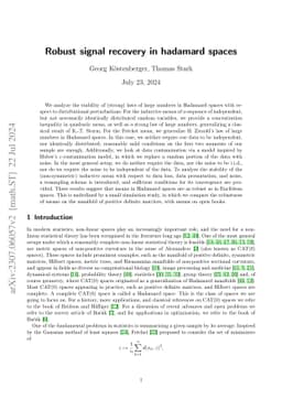 Robust Signal Recovery in Hadamard Spaces