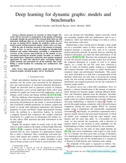 Deep learning for dynamic graphs: models and benchmarks