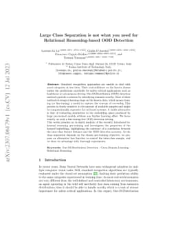 Large Class Separation is not what you need for Relational
  Reasoning-based OOD Detection