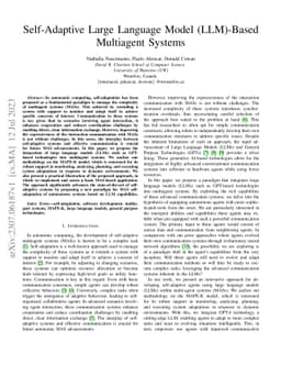 Self-Adaptive Large Language Model (LLM)-Based Multiagent Systems