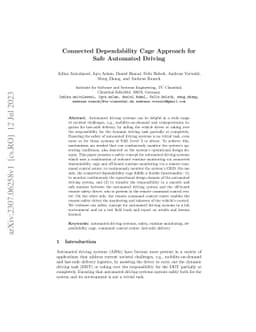 Connected Dependability Cage Approach for Safe Automated Driving