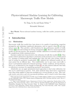Physics-informed Machine Learning for Calibrating Macroscopic Traffic
  Flow Models