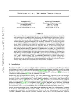 Rational Neural Network Controllers