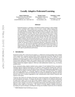 Locally Adaptive Federated Learning