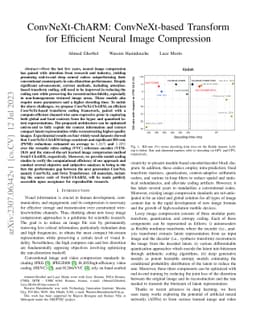ConvNeXt-ChARM: ConvNeXt-based Transform for Efficient Neural Image
  Compression