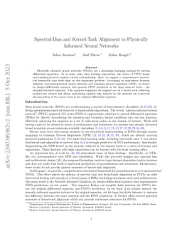 Spectral-Bias and Kernel-Task Alignment in Physically Informed Neural
  Networks