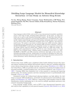 Distilling Large Language Models for Biomedical Knowledge Extraction: A
  Case Study on Adverse Drug Events