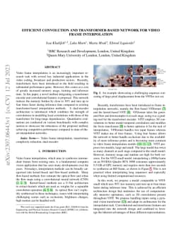 Efficient Convolution and Transformer-Based Network for Video Frame
  Interpolation