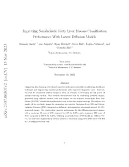 Improving Nonalcoholic Fatty Liver Disease Classification Performance
  With Latent Diffusion Models