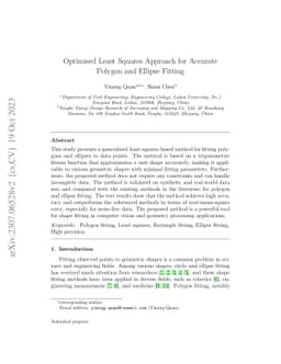 Optimised Least Squares Approach for Accurate Polygon and Ellipse
  Fitting
